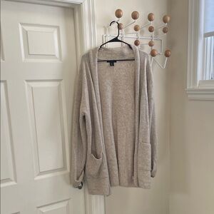 Tahari - Wool Blend Baggy Cardigan - Neutral Cream - L